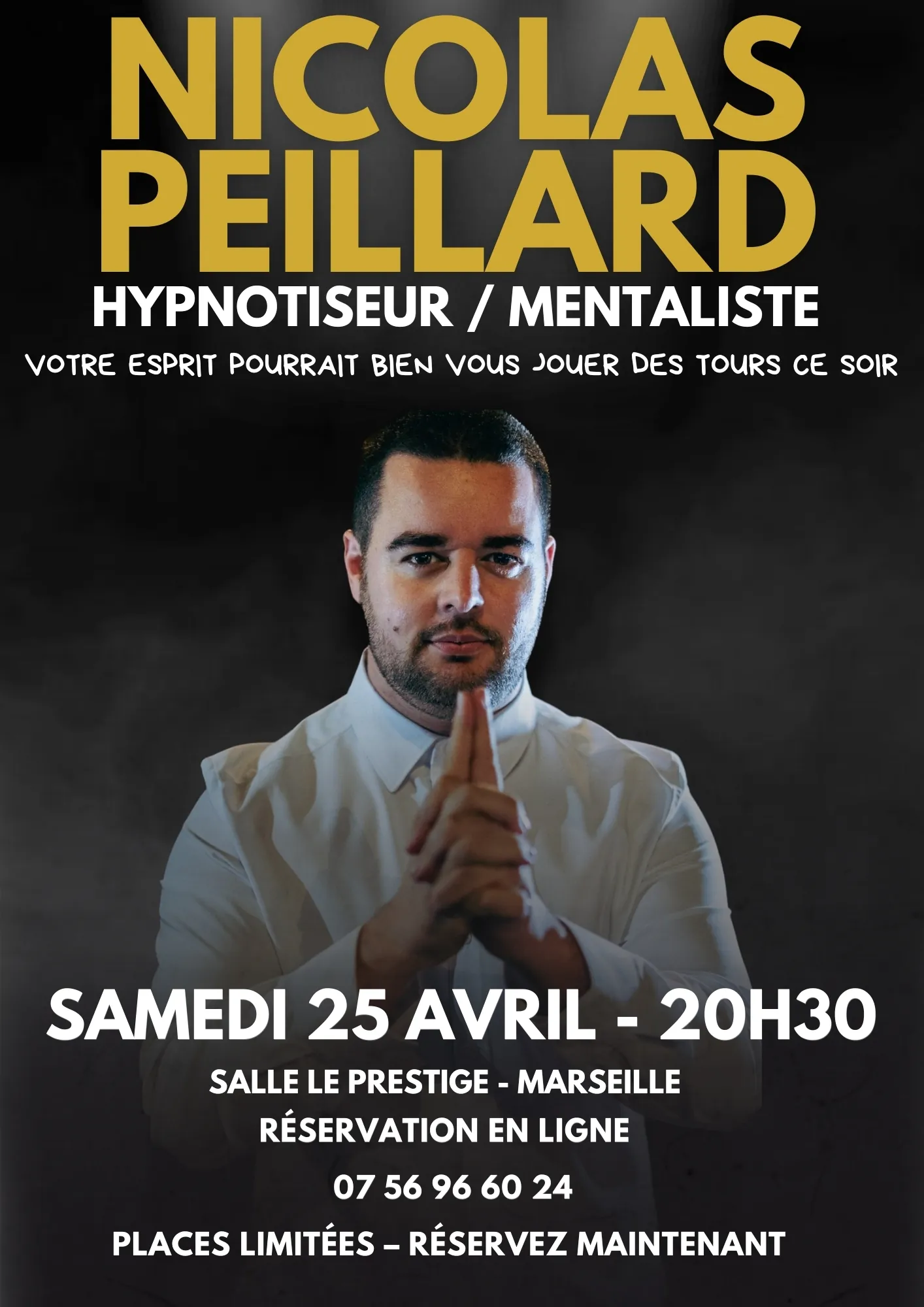 Spectacle d'hypnose HypnoNico avec des volontaires sur scène
